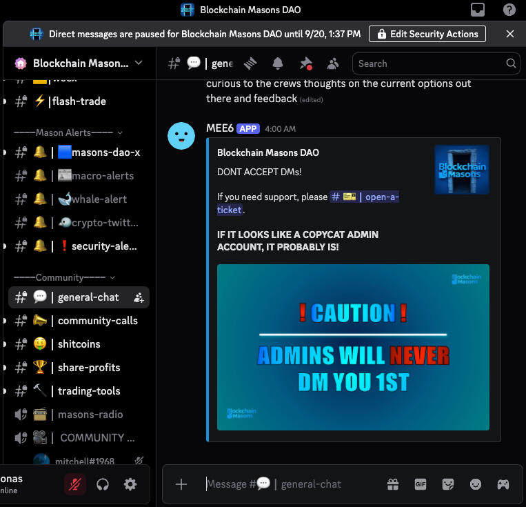 Discord of the Blockchain Masons